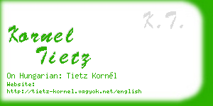kornel tietz business card
