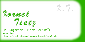 kornel tietz business card